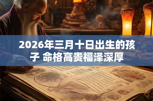 2026年三月十日出生的孩子 命格高贵福泽深厚