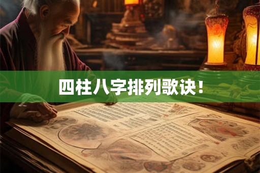 四柱八字排列歌诀! 四柱八字排列歌诀!
