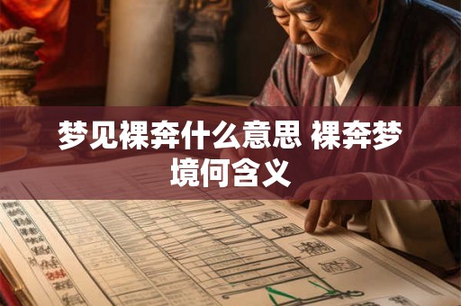 梦见裸奔什么意思 裸奔梦境何含义
