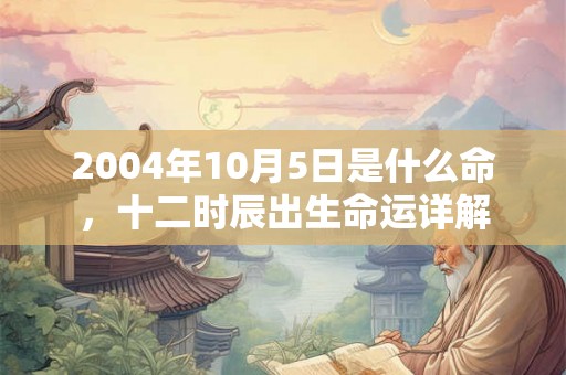 2004年10月5日是什么命，十二时辰出生命运详解