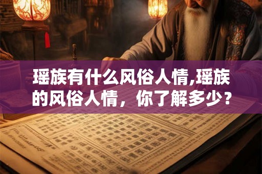 瑶族有什么风俗人情,瑶族的风俗人情，你了解多少？