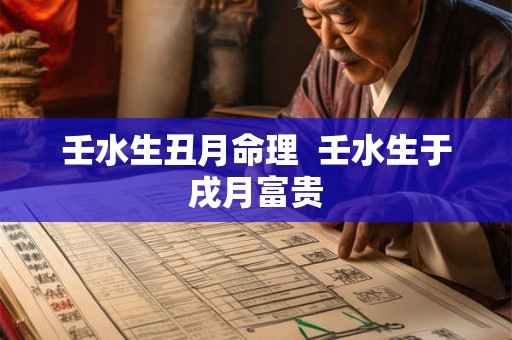 壬水生丑月命理  壬水生于戌月富贵