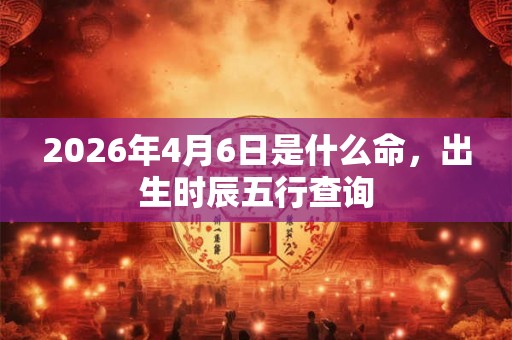 2026年4月6日是什么命,出生时辰五行查询 2026年4月6日是什么命,出生时辰五行查询