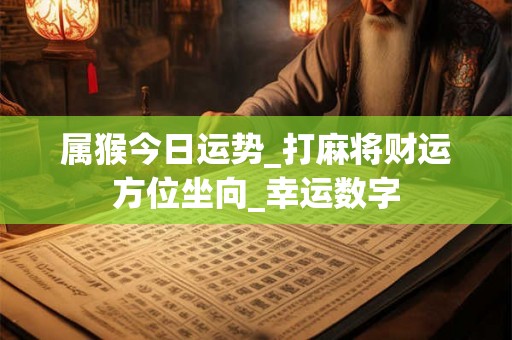 属猴今日运势_打麻将财运方位坐向_幸运数字 属猴今日运势_打麻将财运方位坐向_幸运数字