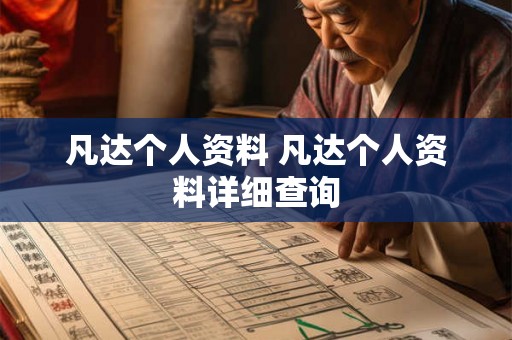 凡达个人资料 凡达个人资料详细查询