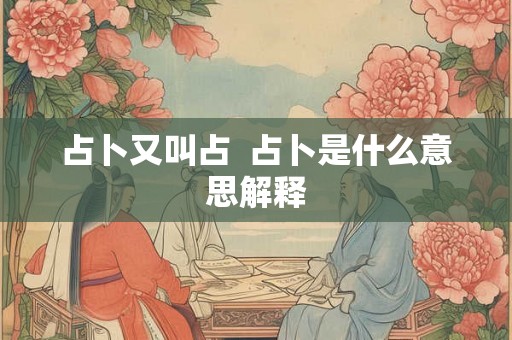 占卜又叫占  占卜是什么意思解释