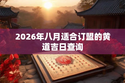 2026年八月适合订盟的黄道吉日查询