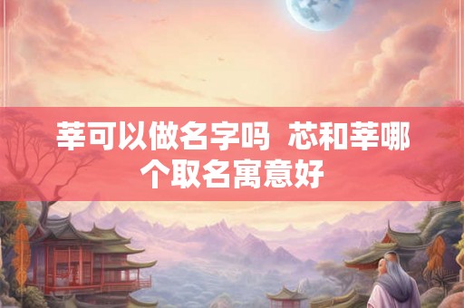 莘可以做名字吗  芯和莘哪个取名寓意好