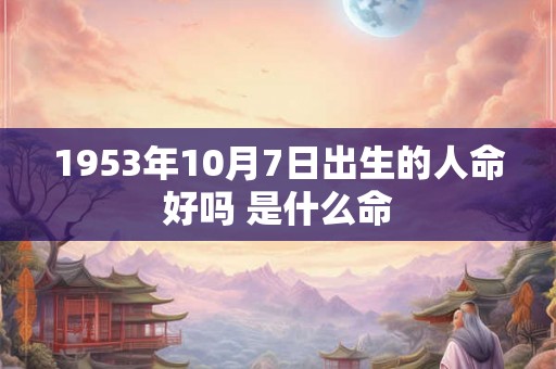 1953年10月7日出生的人命好吗 是什么命
