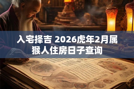 入宅择吉 2026虎年2月属猴人住房日子查询