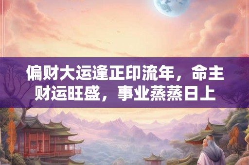 偏财大运逢正印流年，命主财运旺盛，事业蒸蒸日上