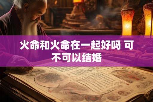 火命和火命在一起好吗 可不可以结婚