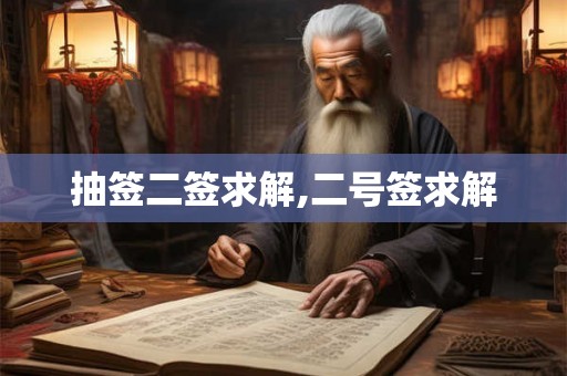 抽签二签求解,二号签求解