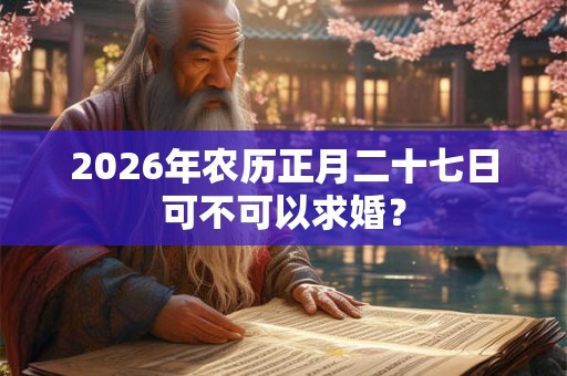 2026年农历正月二十七日可不可以求婚？