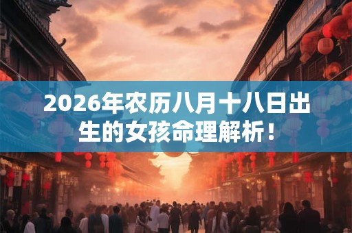 2026年农历八月十八日出生的女孩命理解析! 2026年农历八月十八日出生的女孩命理解析!