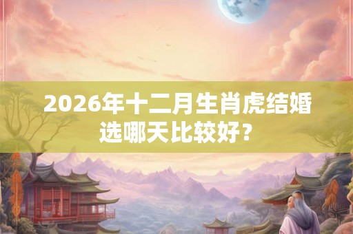2026年十二月生肖虎结婚选哪天比较好？