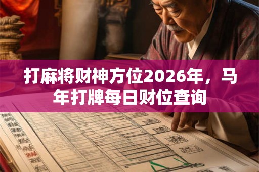 打麻将财神方位2026年，马年打牌每日财位查询