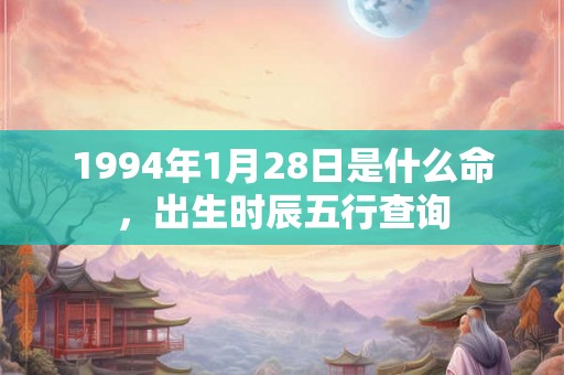 1994年1月28日是什么命，出生时辰五行查询