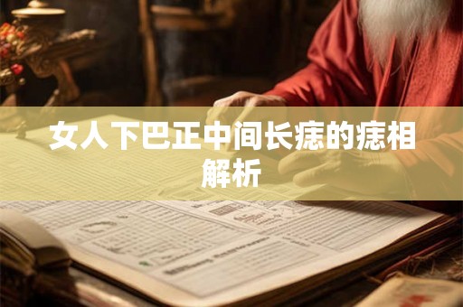 女人下巴正中间长痣的痣相解析 女人下巴正中间长痣的痣相解析