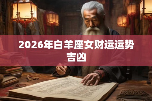 2026年白羊座女财运运势吉凶