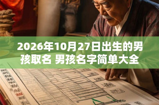 2026年10月27日出生的男孩取名 男孩名字简单大全