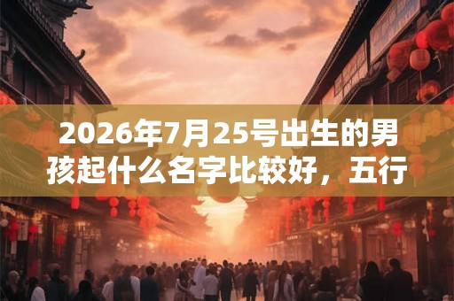 2026年7月25号出生的男孩起什么名字比较好，五行属什么