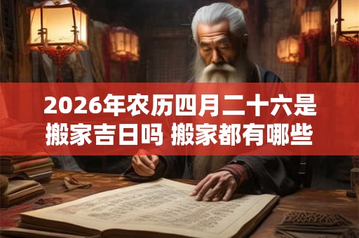 2026年农历四月二十六是搬家吉日吗 搬家都有哪些讲究 2026年农历四月二十六是搬家吉日吗 搬家都有哪些讲究