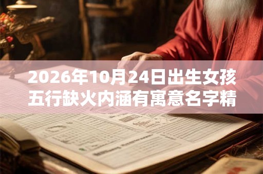 2026年10月24日出生女孩五行缺火内涵有寓意名字精选