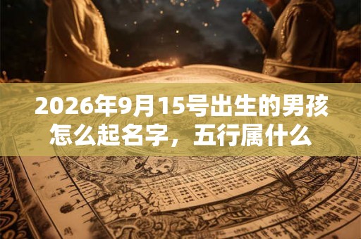 2026年9月15号出生的男孩怎么起名字，五行属什么