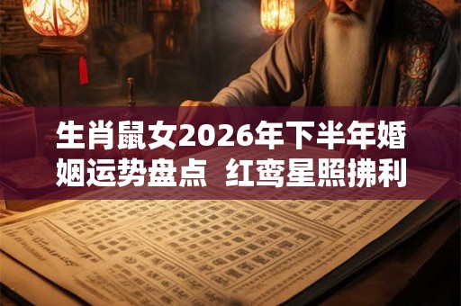 生肖鼠女2026年下半年婚姻运势盘点  红鸾星照拂利于婚姻