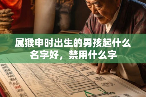 属猴申时出生的男孩起什么名字好，禁用什么字