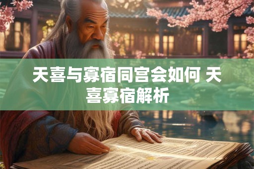 天喜与寡宿同宫会如何 天喜寡宿解析
