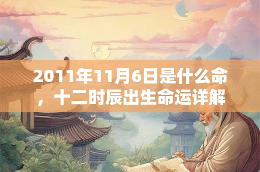 2011年11月6日是什么命，十二时辰出生命运详解