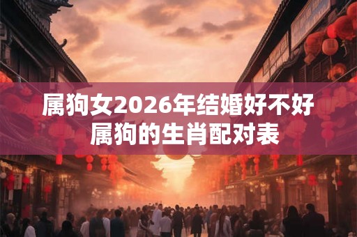 属狗女2026年结婚好不好  属狗的生肖配对表