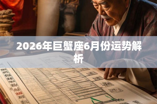 2026年巨蟹座6月份运势解析