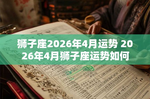 狮子座2026年4月运势 2026年4月狮子座运势如何