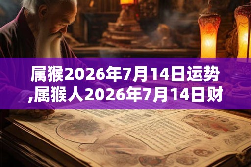 属猴2026年7月14日运势,属猴人2026年7月14日财运,生肖猴2026年7月14日运势