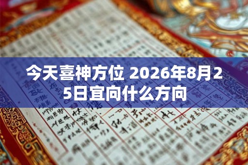 今天喜神方位 2026年8月25日宜向什么方向