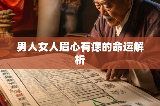 男人女人眉心有痣的命运解析
