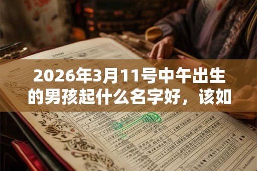 2026年3月11号中午出生的男孩起什么名字好,该如何取名? 2026年3月11号中午出生的男孩起什么名字好,该如何取名?