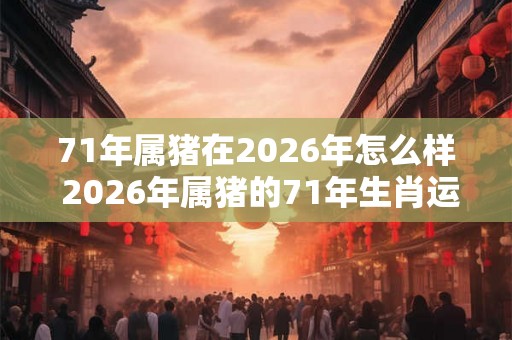 71年属猪在2026年怎么样 2026年属猪的71年生肖运势如何