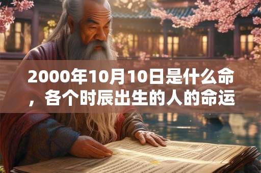 2000年10月10日是什么命，各个时辰出生的人的命运