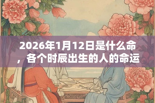 2026年1月12日是什么命，各个时辰出生的人的命运