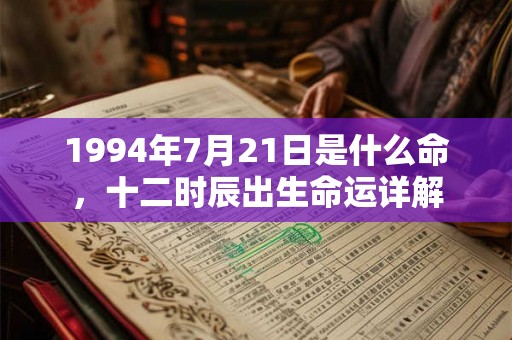 1994年7月21日是什么命，十二时辰出生命运详解
