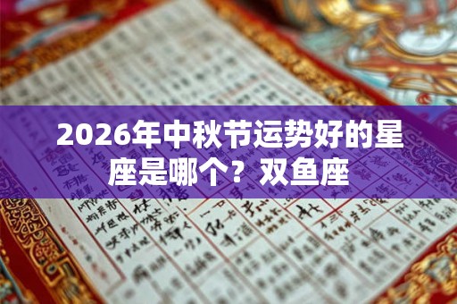 2026年中秋节运势好的星座是哪个？双鱼座