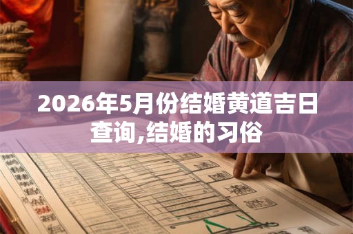 2026年5月份结婚黄道吉日查询,结婚的习俗