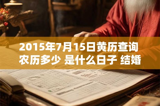 2015年7月15日黄历查询 农历多少 是什么日子 结婚吉时