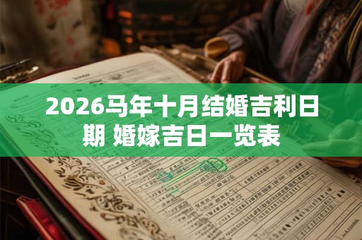 2026马年十月结婚吉利日期 婚嫁吉日一览表