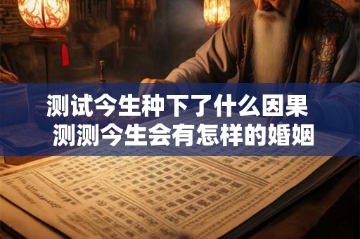 测试今生种下了什么因果 测测今生会有怎样的婚姻 测试今生种下了什么因果 测测今生会有怎样的婚姻