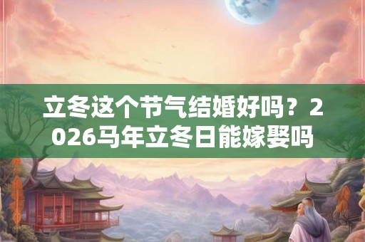立冬这个节气结婚好吗？2026马年立冬日能嫁娶吗